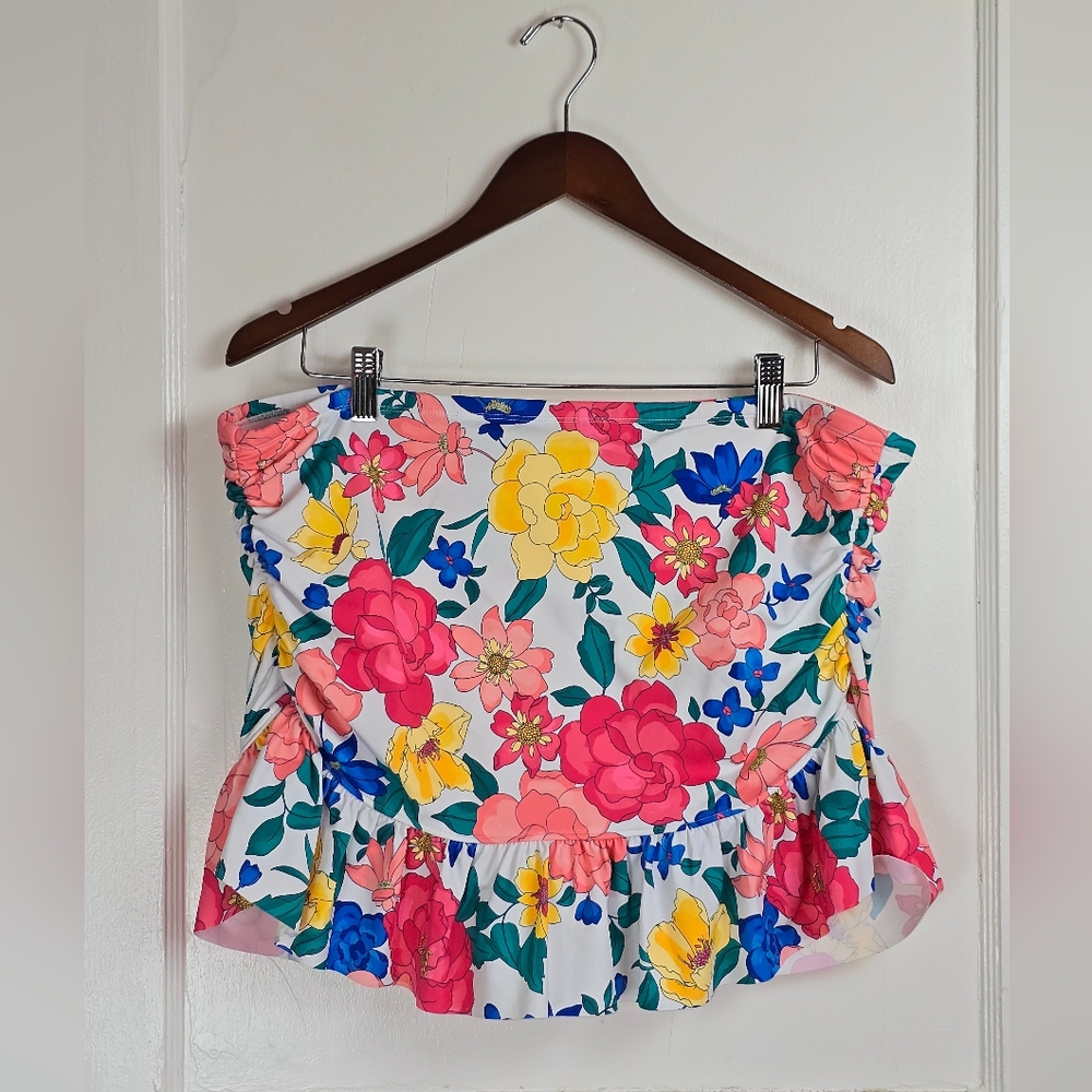 NWT Liz Claiborne Floral Swim Skirt 18W